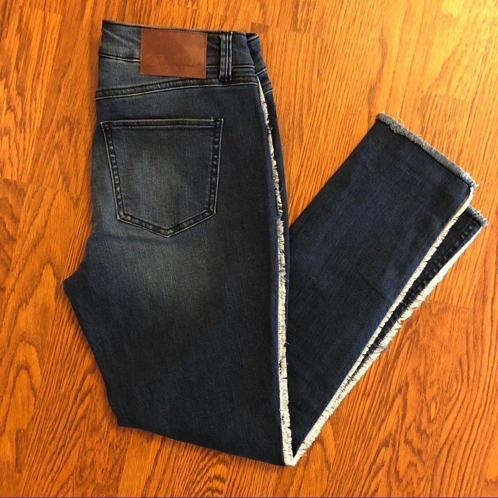 NEW Bob Timberlake Frayed Seam Skinny Jeans Sz 4